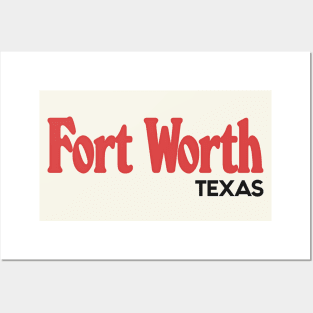 Fort Worth, TX / Retro-Style Typography Design Posters and Art